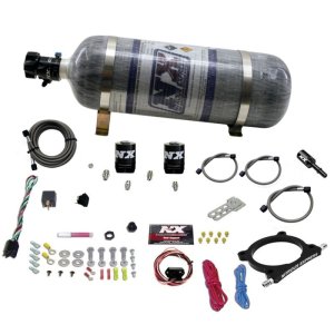 Ford Mustang Nitrous Oxide Injection System Kit - Nitrous Express - High Output Nitrous Plate Kit (50-250HP) w/12lb Bottle - `11-`15